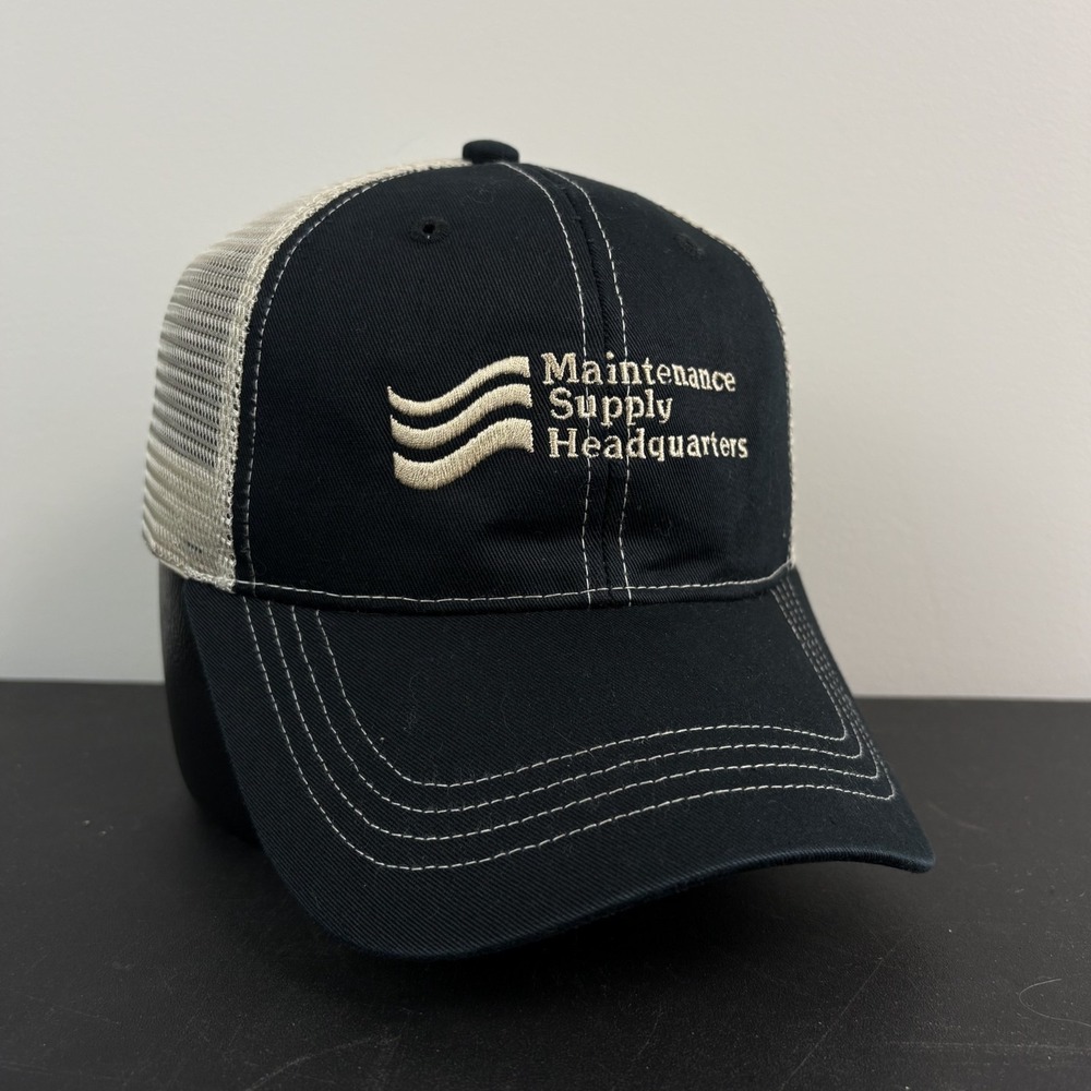 Maintenance Supply Workwear Trucker Hat Blue Mesh Cap Strapback Adjustable